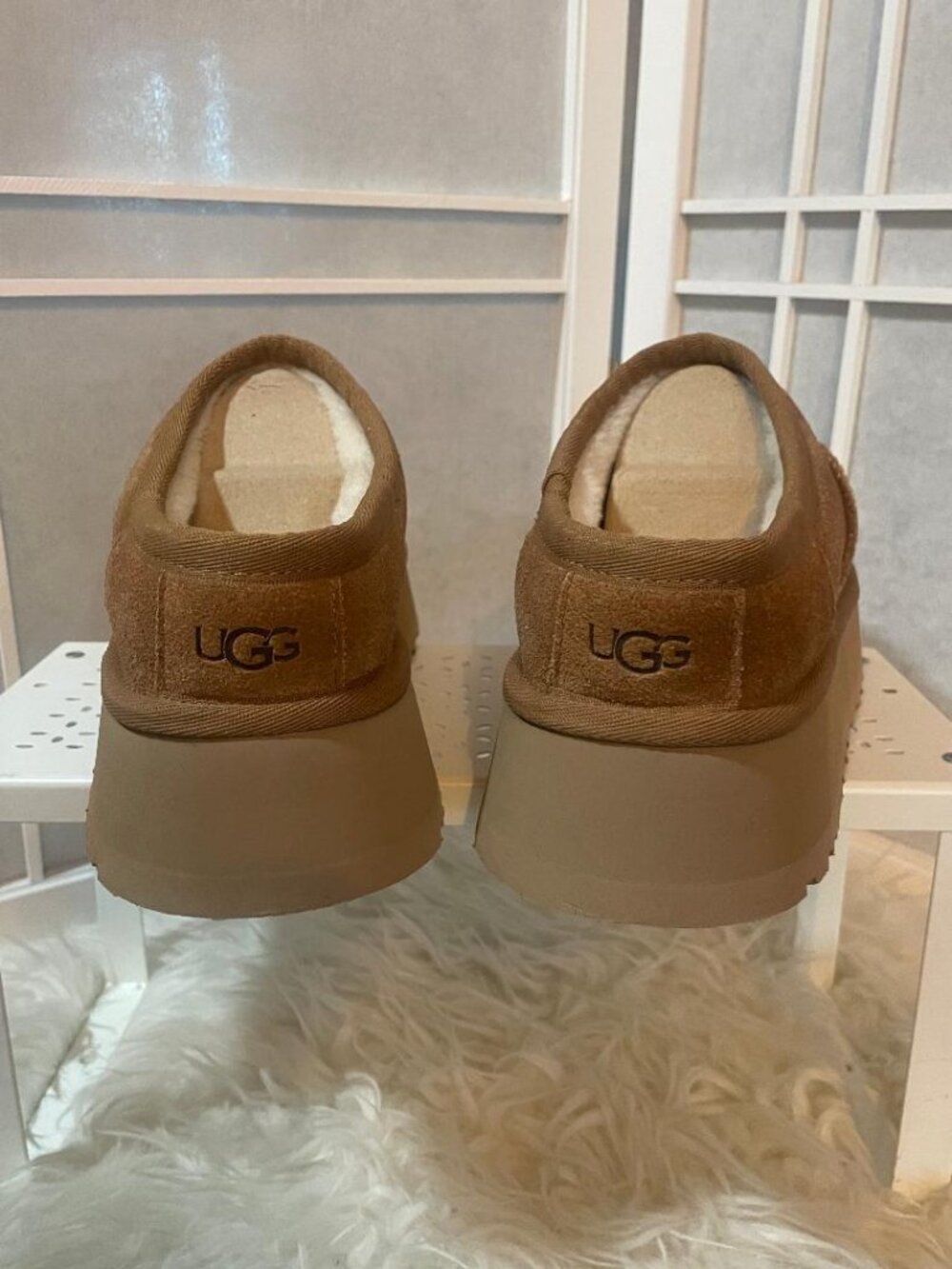 UGG BEA Mary Jane Women's Size 8 Chestnut Suede Platform Slippers NEW! Cute! - Picture 8 of 11
